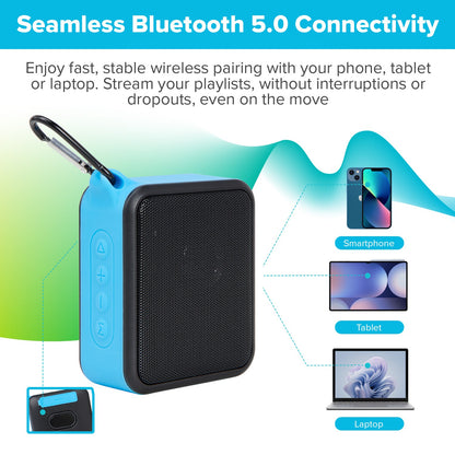 Maplin Waterproof Portable Bluetooth Speaker with Carabiner Clip