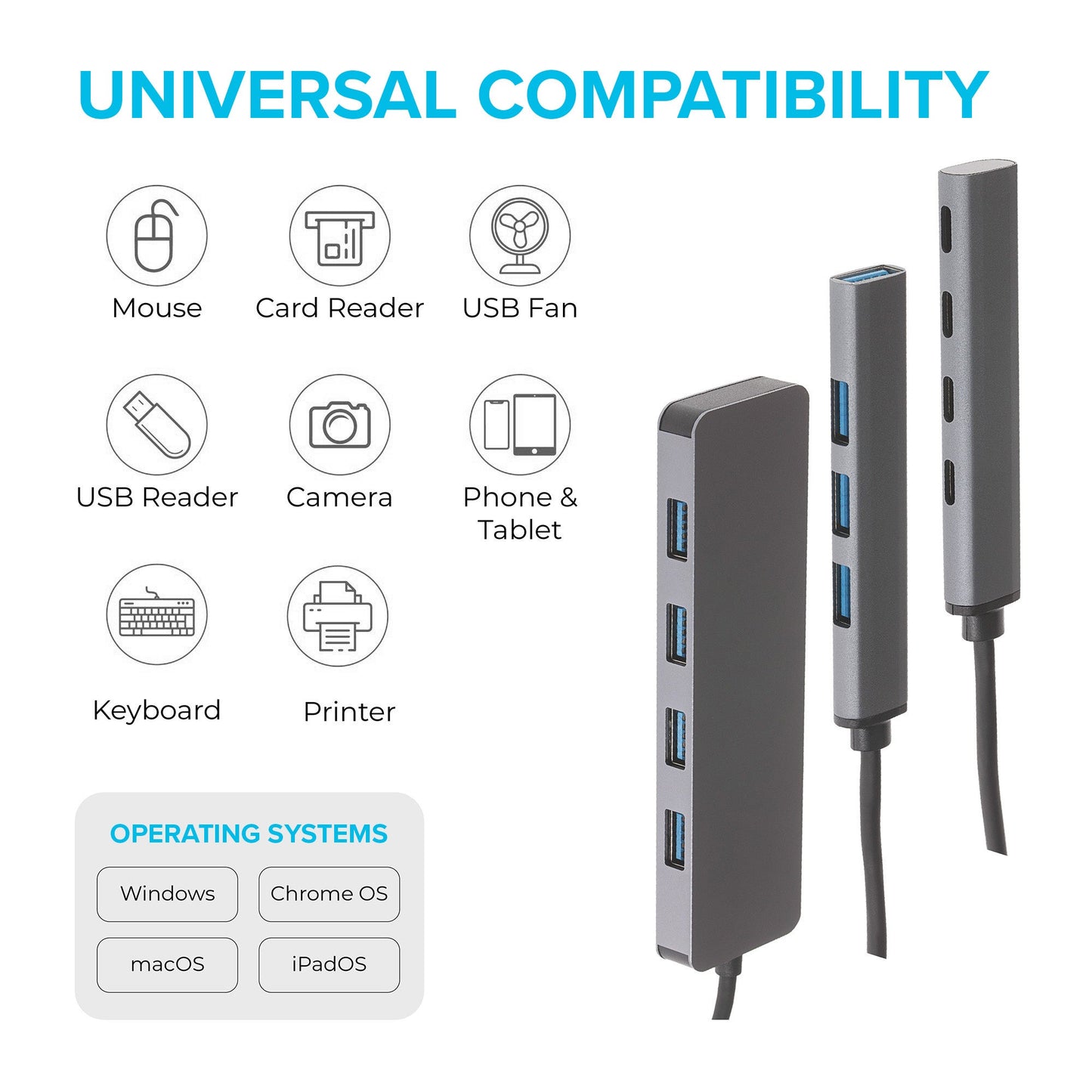 Maplin USB-C / USB-A Multiport Hub to 4x USB-A 2.0 / 2x USB-C / 1x USB-A 3.0