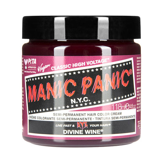 Manic Panic Divine Wine Semi-Permanent Hair Dye - Deep Burgundy Wine Red Vegan