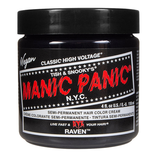 Manic Panic Raven Semi-Permanent Hair Dye - Deep Black Intense Colour Vegan