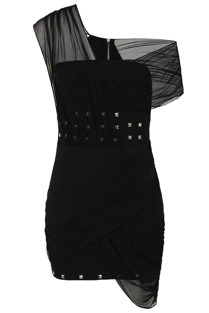 Necessary Evil Venus Wrapped Mesh Mini Dress