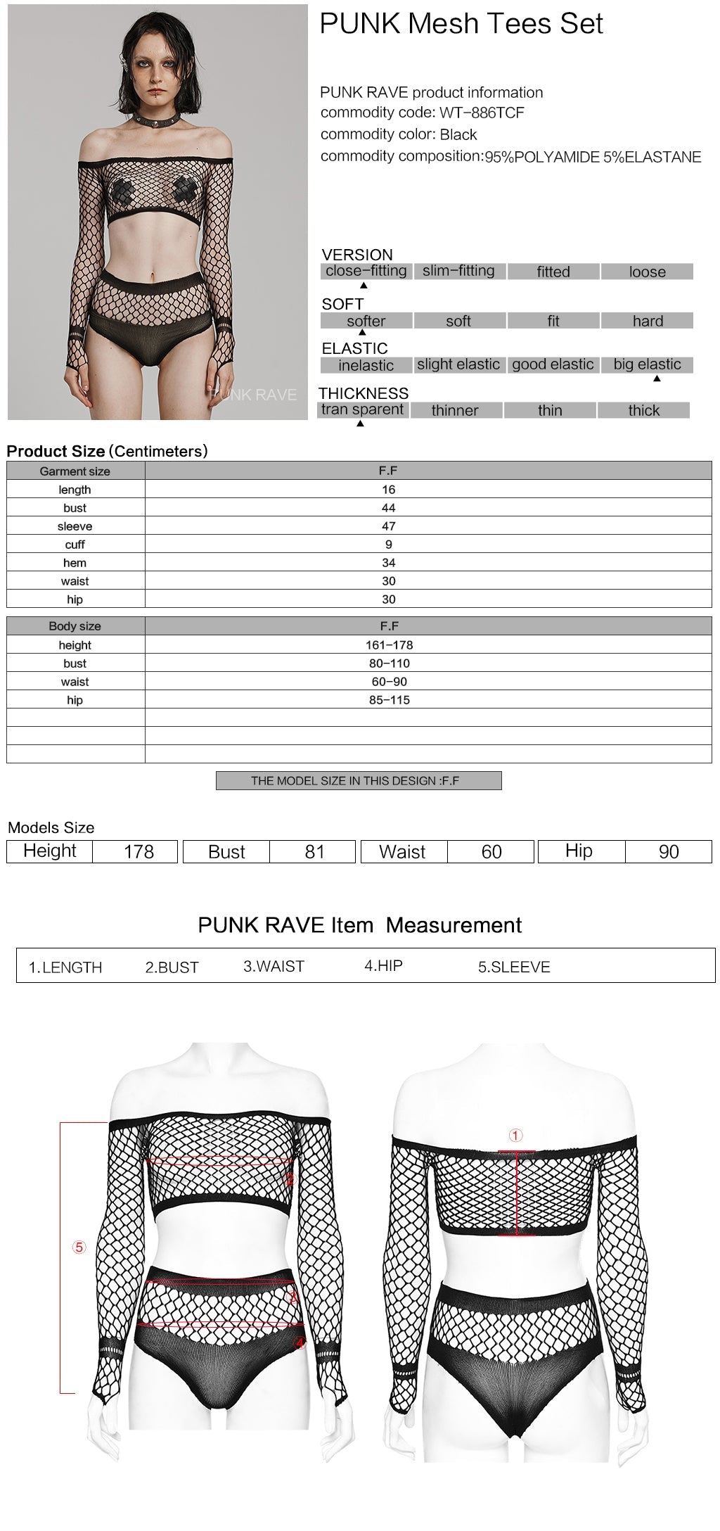 Punk Rave Nikita Fishnet Co-ord Set