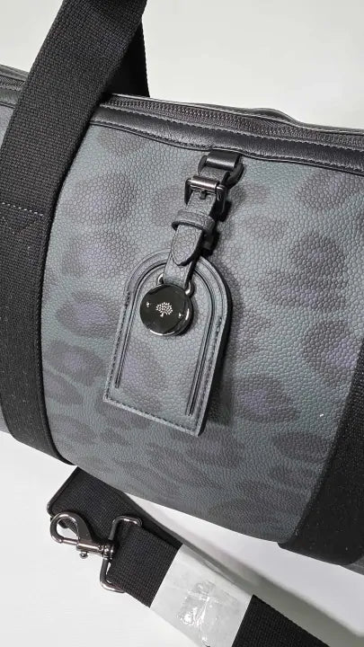 Mulberry Heritage Medium Clipper Green Leopard Printed Scotchgrain Size: Large