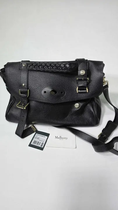 Mulberry Black Alexa Classic Grain Leather Bag Size: Large