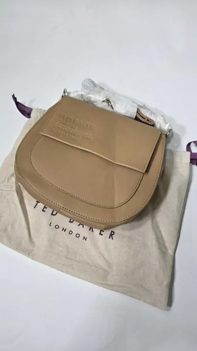 Ted Baker Womens Camel Darcell Logo-embossed Leather Satchel Bag Size: Small