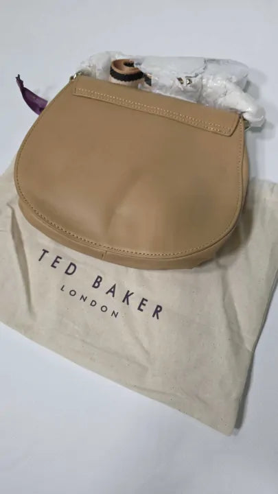 Ted Baker Womens Camel Darcell Logo-embossed Leather Satchel Bag Size: Small