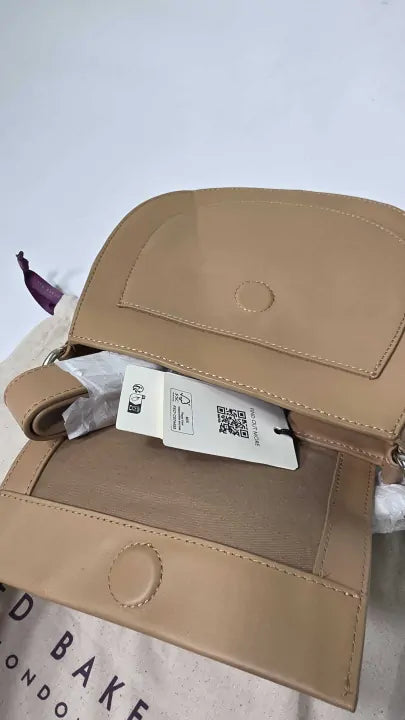 Ted Baker Womens Camel Darcell Logo-embossed Leather Satchel Bag Size: Small