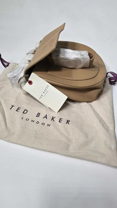 Ted Baker Womens Camel Darcell Logo-embossed Leather Satchel Bag Size: Small