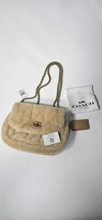 Coach - Cream Jumbo Pillow Madison Shoulder Bag - Brown Size: Medium