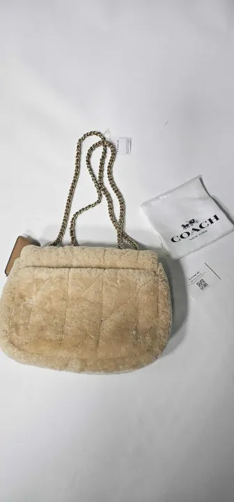 Coach - Cream Jumbo Pillow Madison Shoulder Bag - Brown Size: Medium