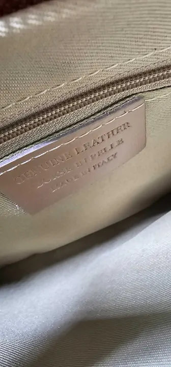 Massimo Castelli, Leather Crossbody Bag With Chain Strap, Cognac Brown Size: Small