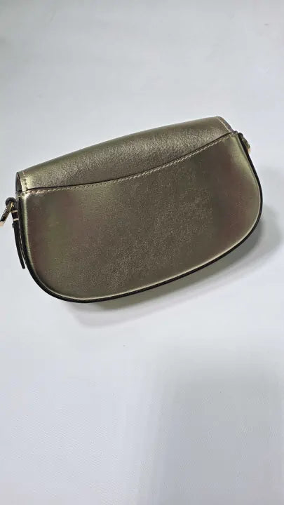 Michael Kors Pale Gold Mila Small Chain Sling Messenger Size: Small