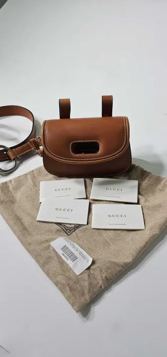 Gucci - Gucci Brown Bamboo 1947 Small Belt Bag - Brown Size: Small