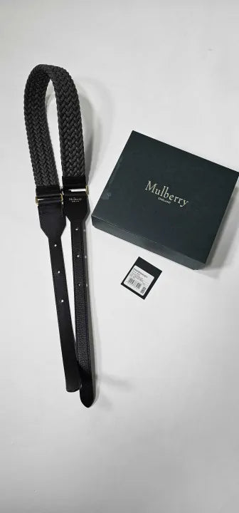 Mulberry - Midnight Black Woven Cord Vichy Bag Strap  Size: Xs