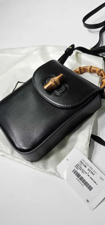 Gucci - Women's Black Gucci Bamboo Mini Bag - Black Size: Small