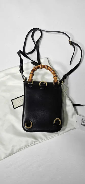 Gucci - Women's Black Gucci Bamboo Mini Bag - Black Size: Small
