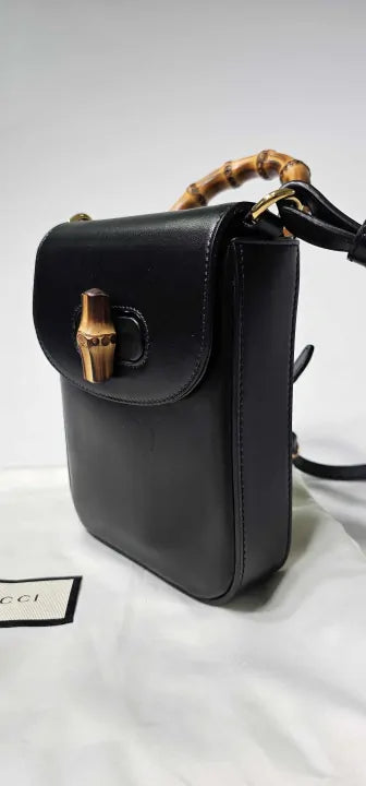 Gucci - Women's Black Gucci Bamboo Mini Bag - Black Size: Small