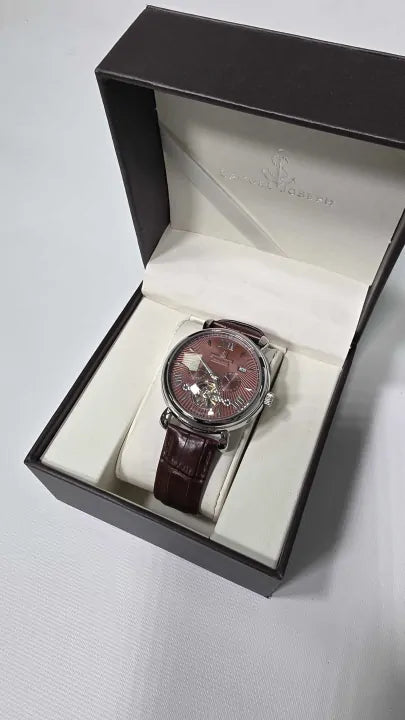 Samuel Joseph Limited Edition Mocha & Silver Automatic Skeleton Men's Watch Size: -