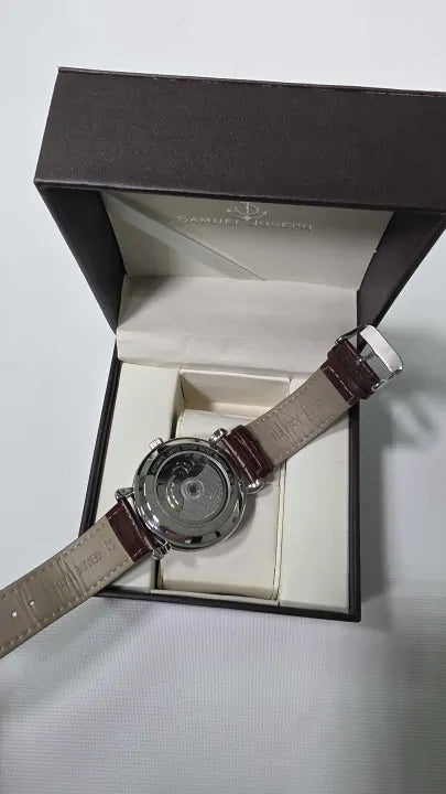 Samuel Joseph Limited Edition Mocha & Silver Automatic Skeleton Men's Watch Size: -