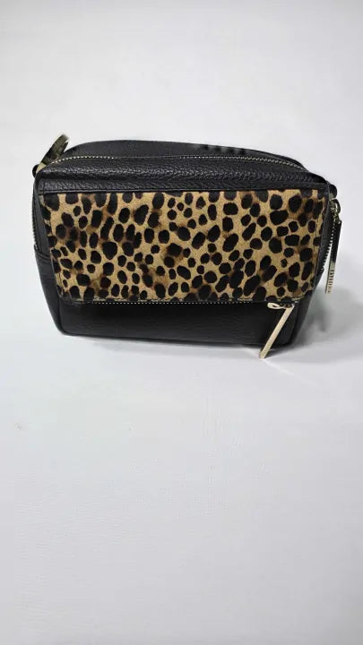 Whistles - Black Bibi Leopard Crossbody Bag - Black Size: Small