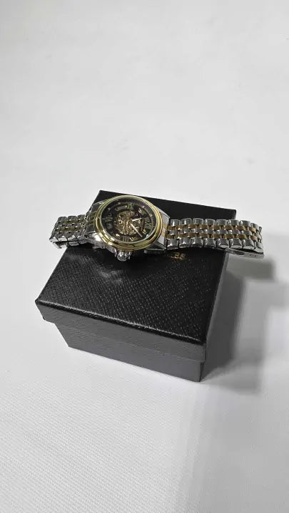 Anthony James Skeleton Automatic Two Tone Gold & Steel Mens Watch Size: -