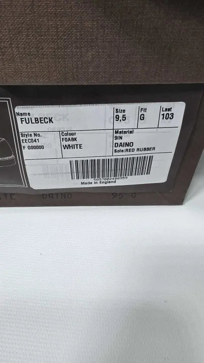 Church's White Leather Fulbeck Lace Up Derby Size: Uk 9.5