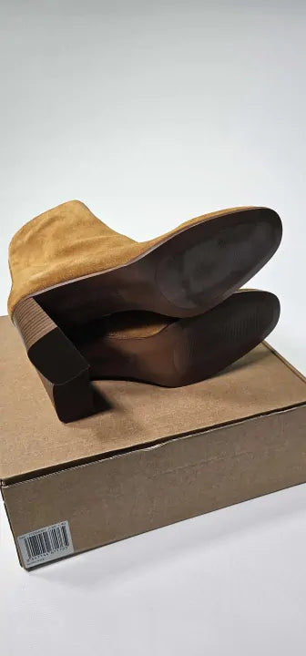 Mango - Medium Brown Heel Suede Ankle Boot - Brown Size: 40