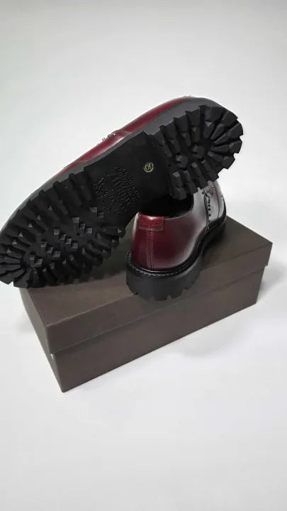 Church's Burgundy Leather Chester Met Studded Brogue Size: Uk 9.5