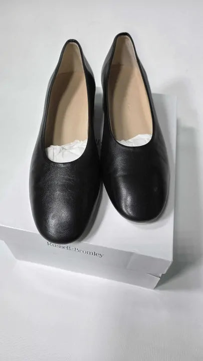 Russell & Bromley - Women's Black Honeyburge Leather Heeled Shoes Size: Uk 5