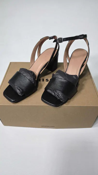 Whistles - Black Eden Block Heel Sandals - Black Size: 38