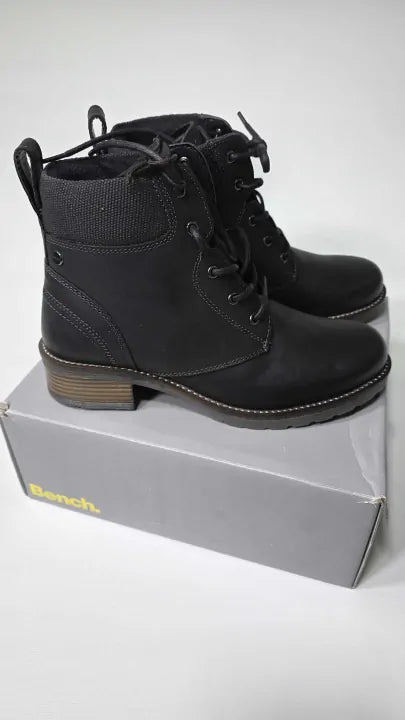 Bench - Black Leather Withy Ankle Boots - Black Size: Uk 8