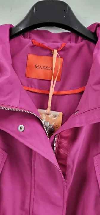 Max&co. - Pink Dicitura Cotton Blend Coat Size: Uk14