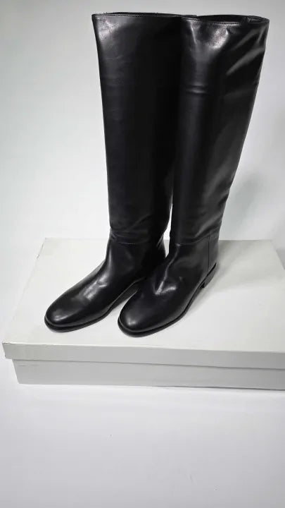 Russell & Bromley - Women's Black Intouch Nappa Flat Tall Boots - Black Size: Uk 5