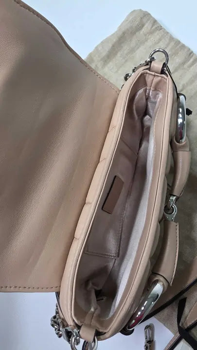 Gucci - Women's Pink Gucci Horse Bit Medium Padded-leather Shoulder Bag Size: -