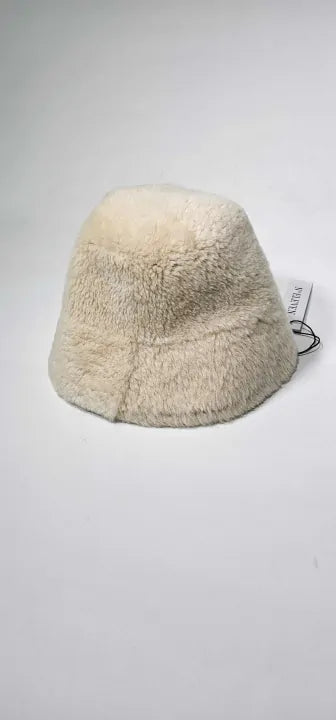 No Eleven - Cream Shearling Bucket Hat - Cream Size: One Size