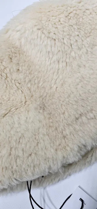 No Eleven - Cream Shearling Bucket Hat - Cream Size: One Size