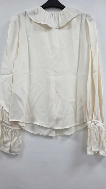L K Bennett - Ivory Farrow Pearl Button Blouse Size: Uk 8
