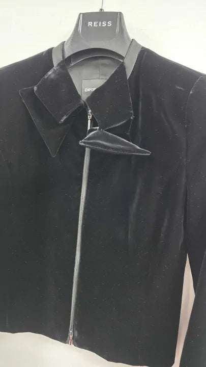 Emporio Armani - Black Zip Jacket - Black Size: Uk 8