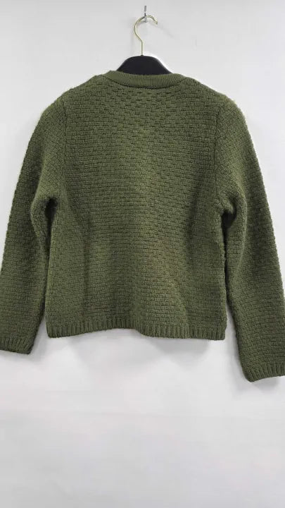 Mango - Green Button Knit Cardigan - Green Size: Xs