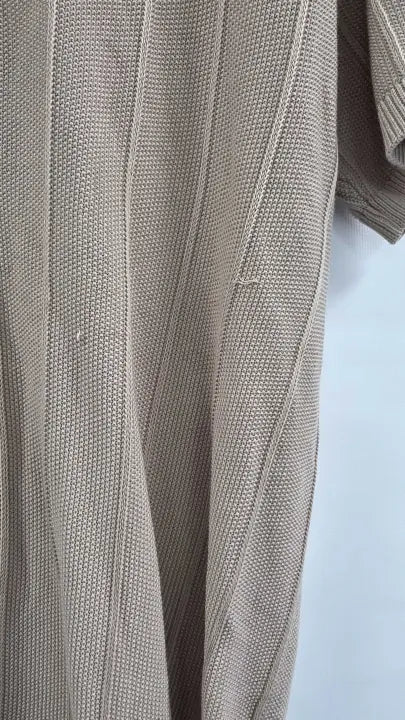 U.s. Polo Assn. - Beige Zip Knit Short Sleeve Polo Shirt - Beige Size: Xl