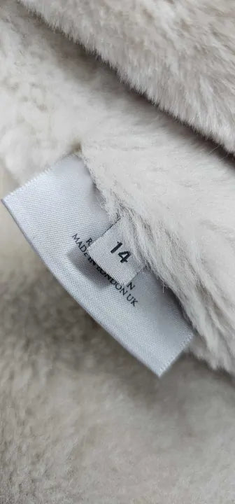 Max And Zac London - Sand Shearling Midi Throw On Coat - Brown Size: Uk14