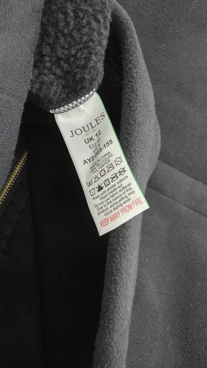 Joules Heritage Black Regular Fleece Gilet Size: Uk 12