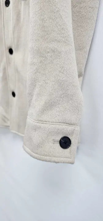 Reiss - Stone Liam Plain Wool Blend Overshirt - Cream Size: M