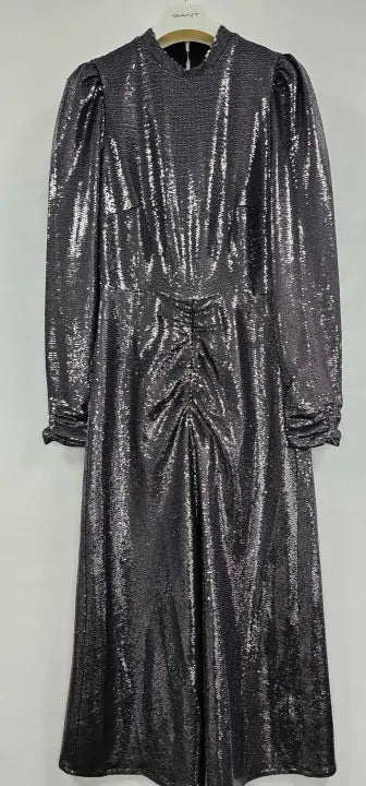 Hobbs London - Charcol Grey Loretta Sequin Dress - Grey Size: Uk10