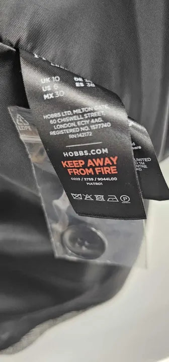 Hobbs London - Black/ White Sian Wool Blend Coat - Black Size: Uk10