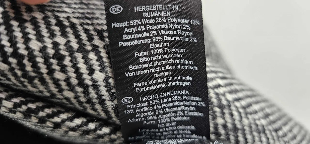 Hobbs London - Black/ White Sian Wool Blend Coat - Black Size: Uk10