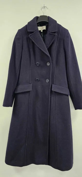 Hobbs London - Navy Marlene Wool Blend Coat - Navy Size: Uk8
