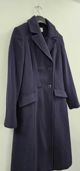 Hobbs London - Navy Marlene Wool Blend Coat - Navy Size: Uk8