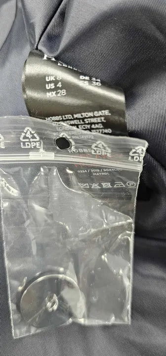 Hobbs London - Navy Marlene Wool Blend Coat - Navy Size: Uk8