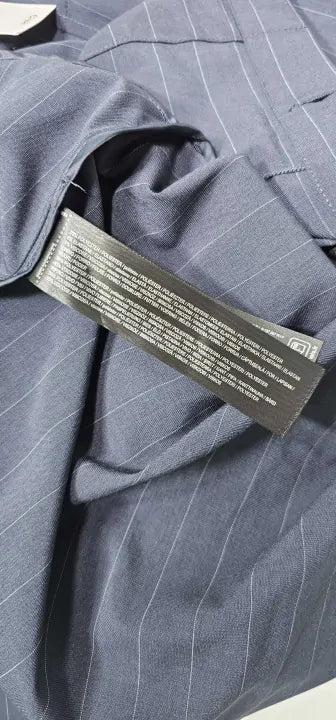 Mango - Navy Pinstripe Overshirt - Navy Size: S